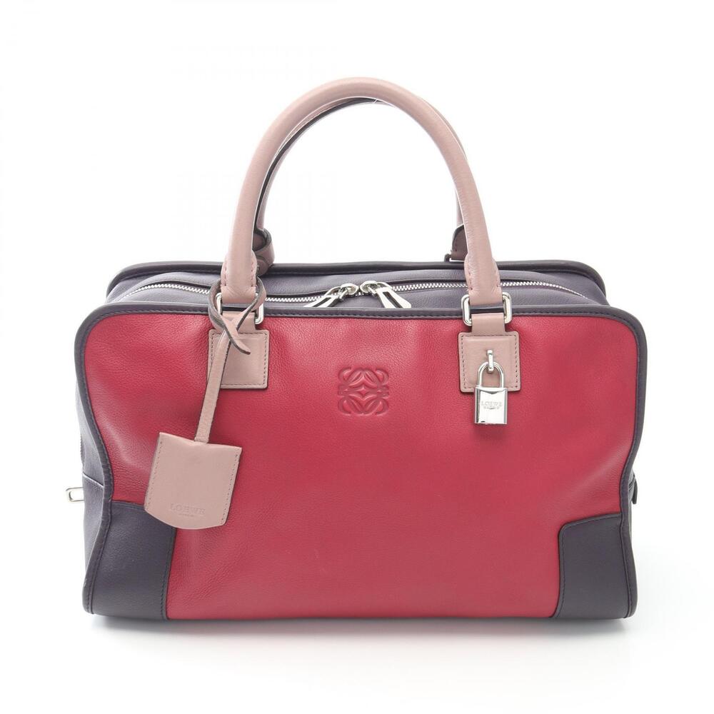 Loewe Amazona Handbag Leather Purple Pink